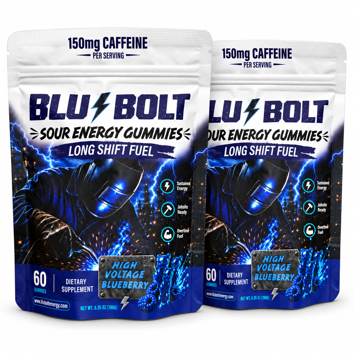 Blu-Bolt Sour Energy Gummies