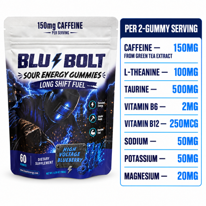Blu-Bolt Sour Energy Gummies
